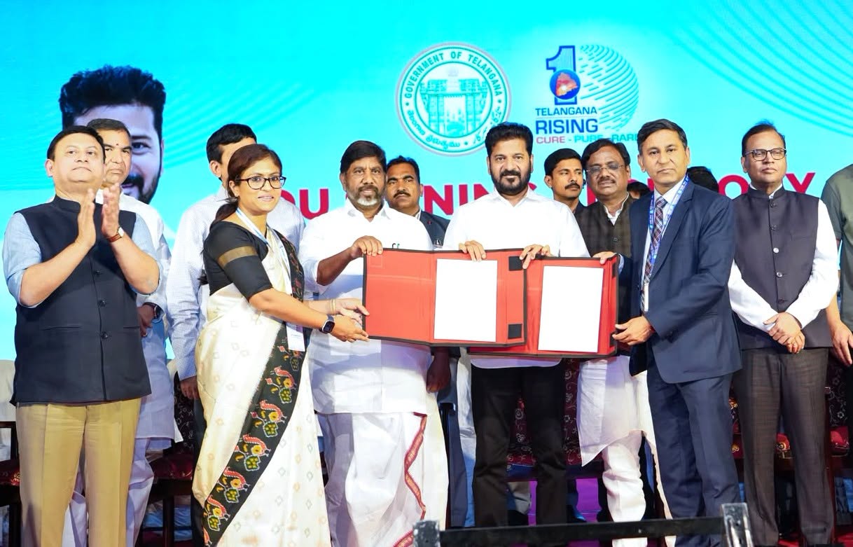 Hon’ble CM Sri A. Revanth Reddy Participated in MoU Signing Ceremony for Insurance Coverage of State Government Employees.