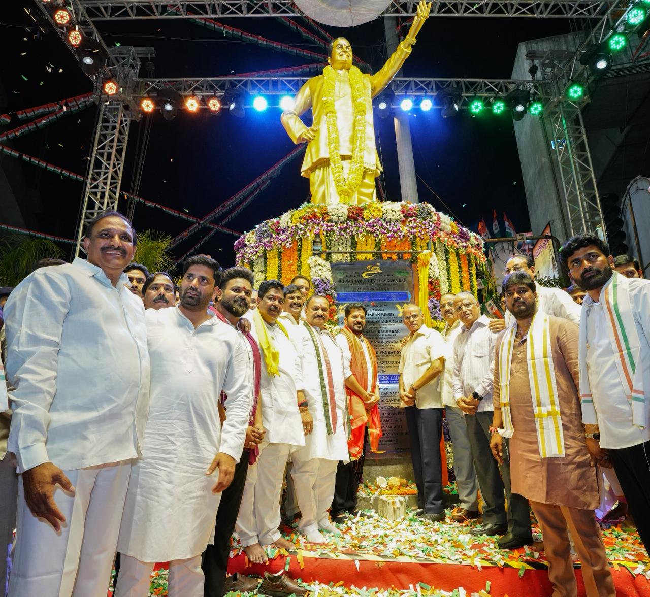 Hon’ble CM Sri A. Revanth Reddy Participated in the Unveiling of the Statue of Sri N.T. Rama Rao, former Chief Minister of AP at Maitri Vanam Junction, Hyd.