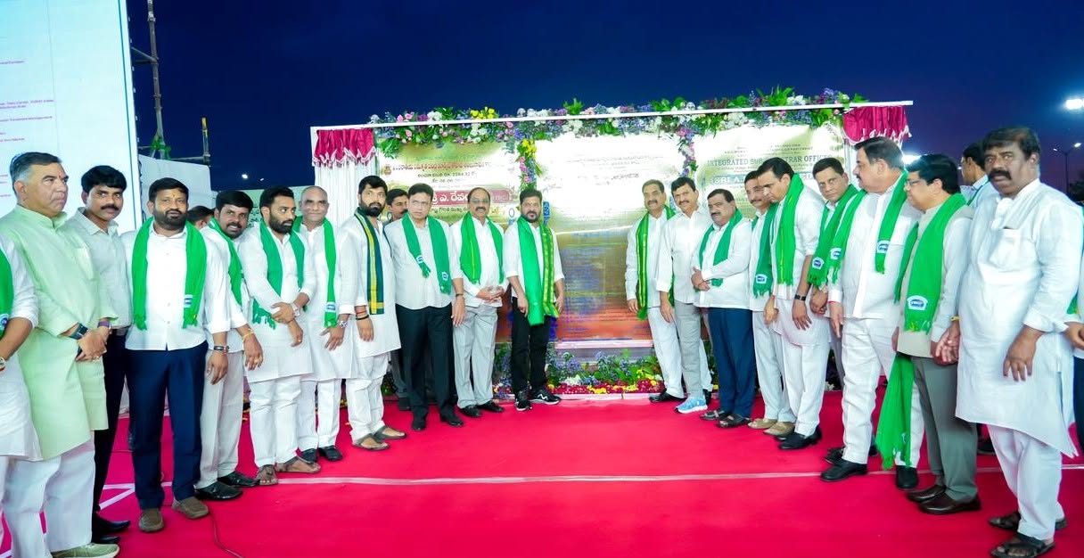 Hon’ble CM Sri Revanth Reddy Lays Foundation Stone for the Integrated Fruit Market & Integrated Sub-Registrar Office Complex at Koheda.